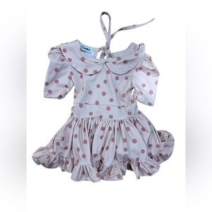 Girlhood by Little Stocking Co Pink Polka Dot Twirl Dress 6-12 months Valentines